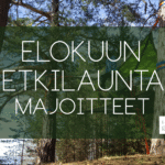 Elokuun Retkilauntain banneri, jossa lukee: Elokuun Retkilauantai: Majoitteet